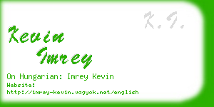 kevin imrey business card